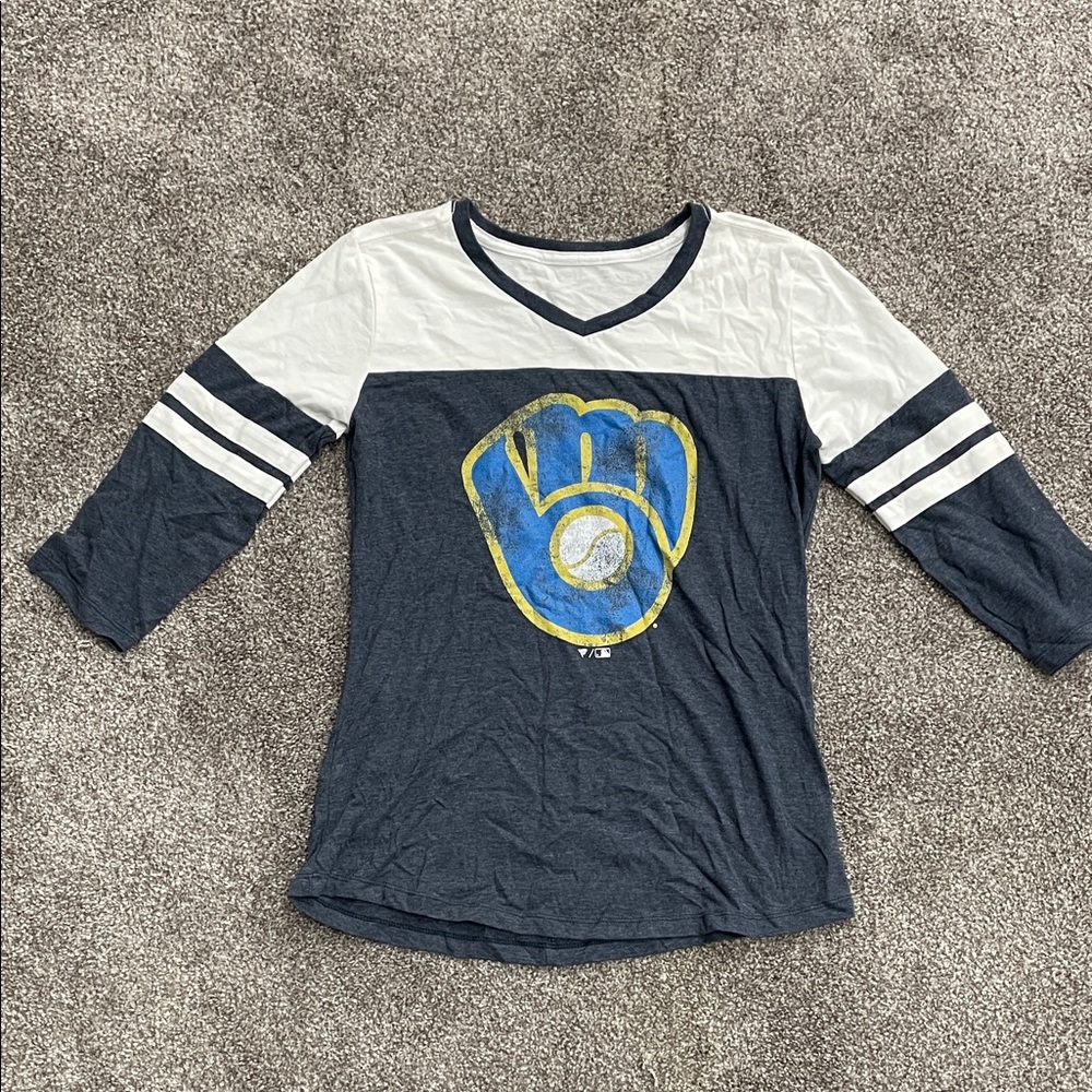 Fanatics Blue and White Sports Graphic Tee